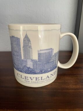 Starbucks Cleveland Skyline Mug in Cream and Blue